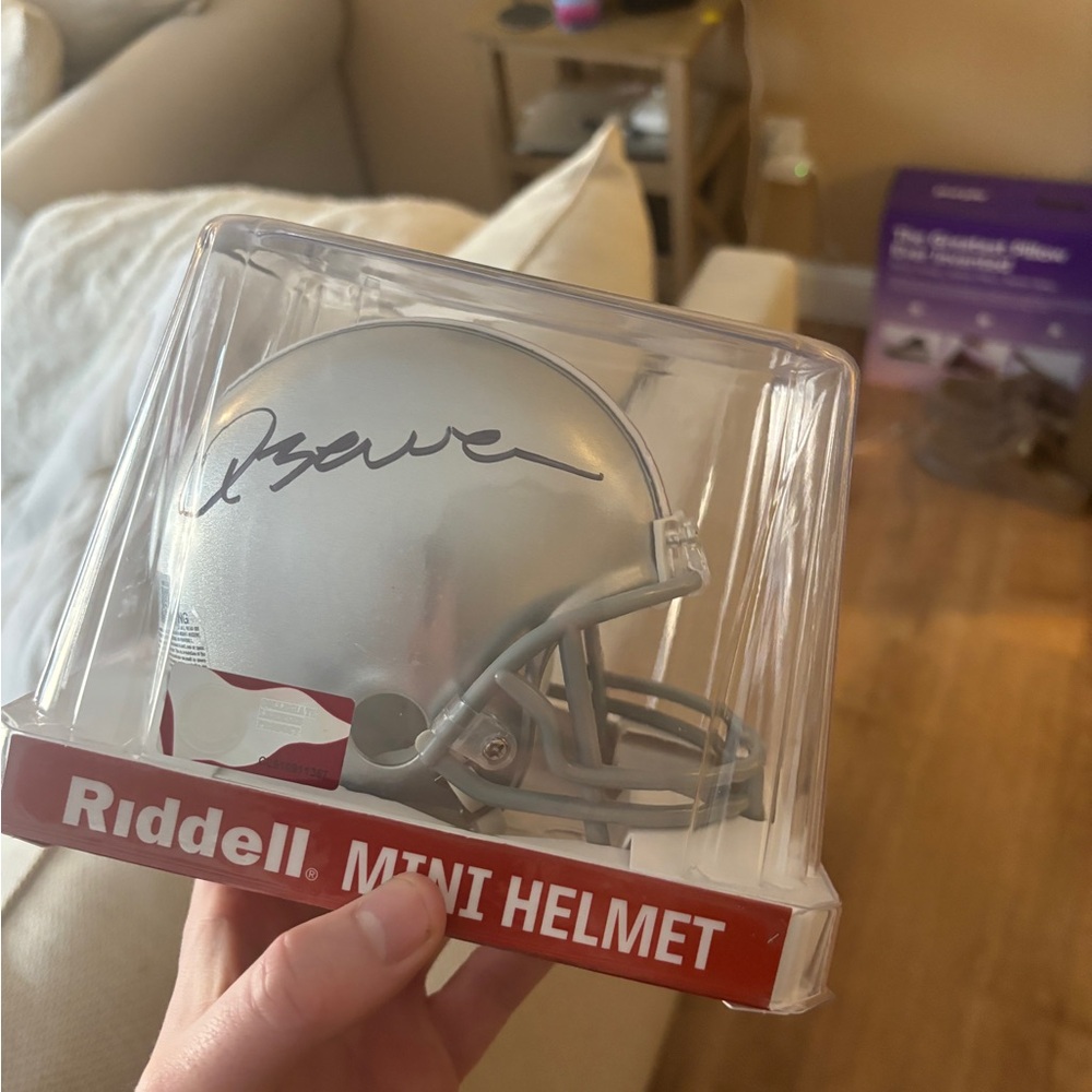 Quinn Ewers Ohio State mini signed football helmet authentic